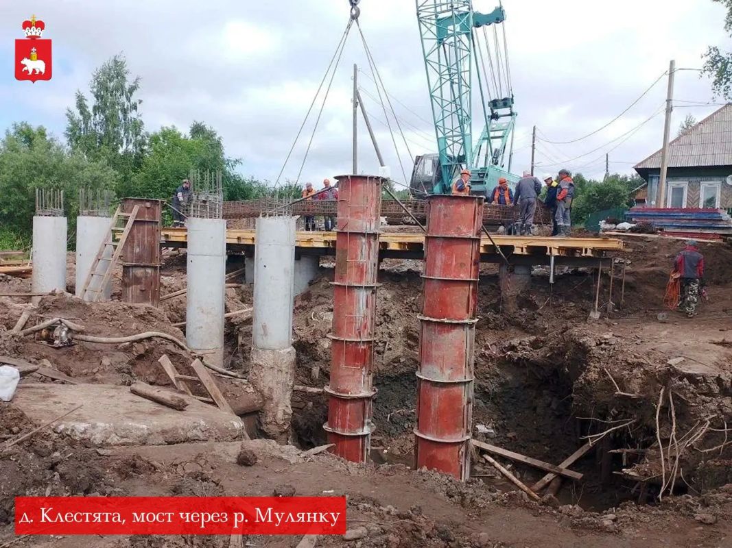 Капремонт моста через реку Мулянку в деревне Клестята Капремонт моста через реку Мулянку в деревне Клестята