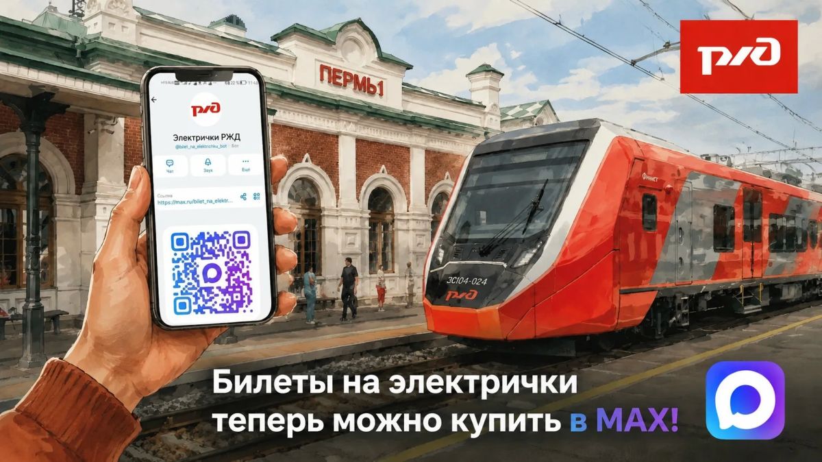 Билеты на электричку через новый чат-бот в MAX!