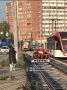 Большая пробка из трамваев скопилась на Стахановском кольце