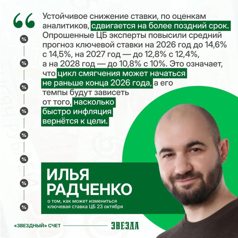 «Звездный счет»: ждать ли снижения ключевой ставки в октябре